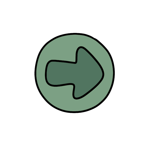 a light green circle containing an arrow pointing right